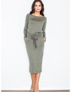 Figl Rochie - model M246 - lunga - maneci lungi - verde - viscoza