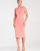Figl Rochie mulata - cu guler - coral - viscoza