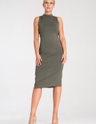 Figl Rochie mulata - model M1031 - cu guler - viscoza - verde - material elastic