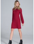 Figl Rochie rosie - cu maneci lungi bufante - poliester