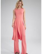 Figl Rochie roz - viscoza - cu crapaturi - pentru femei -