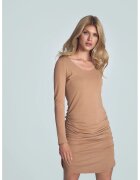 Figl Rochie scurta bej - maneci lungi - viscoza