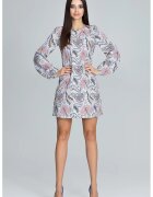 Figl Rochie scurta M596 - florala - maneci lungi - poliester