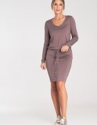 Figl Rochie scurta - maro - viscoza