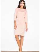 Figl Rochie simpla - maneca 3/4 - roz - poliester - Roz