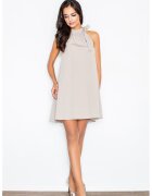 Figl Rochie trapez - legata la gat - gri - poliester
