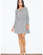 Figl Rochie tricotata - gri inchis - bumbac