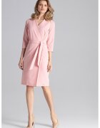 Figl Rochie wrap - M654 - roz - poliester-viscoza