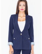 Figl Sacou dama - jacheta eleganta - bleumarin - nasturi aurii -