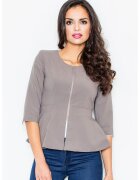 Figl Sacou dama M132 - gri - poliester si viscoza - fermoar -