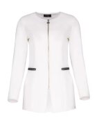 Figl Sacou dama M409 - lung - ecru-negru - poliester - versatil