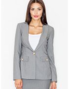 Figl Sacou dama M489 - gri - poliester - nasturi aurii - elegant