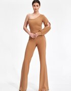 Figl Salopeta dama - eleganta - cu un umar - bej - poliester
