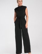 Figl Salopeta dama - neagra - eleganta - cu decolteu drapat si talie elastica -