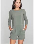 Figl Salopeta scurta - eleganta - pantaloni scurti - culoare olive - poliester -