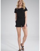 Figl Salopeta scurta - fara inchizatori - maneci scurte - neagra - din viscoza -