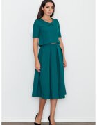 Figl Set dama fusta si bluza - verde - poliester 100%