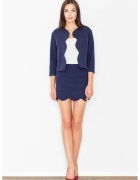 Figl Set elegant bleumarin cu sacou si fusta - maneci 3/4 - poliester si vascoza