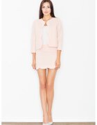 Figl Set elegant roz cu sacou si fusta - poliester si viscoza - maneca 3/4 - croiala versatila