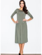 Figl Set masliniu M322 - bluza cu maneci 3/4 - pantaloni clasici - elastan 5% - vascoza 95% -