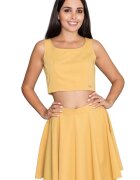 Figl Set top + fusta Galben poliester viscoza