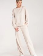 Figl Set trening dama cu croiala lejera - bluza si pantaloni lungi - M1168 - Bej
