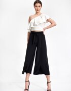Figl Top dama - Poliester/Elastan - Cu volane - Alb -