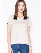 Figl Tricou dama cu fermoar - Bej