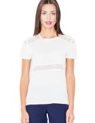 Figl Tricou dama cu maneca scurta Isone M468 ecru - Alb
