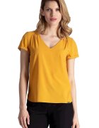 Figl Tricou dama - decolteu in V - maneci scurte - elastan/poliester
