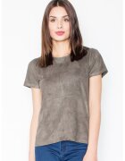Figl Tricou dama - Poliester/Elastan - Cu fermoar - Masliniu