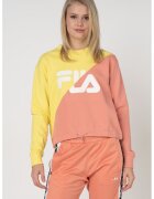 FILA Bluza sport crop cu imprimeu logo Banji - Galben/Roz pastel