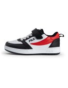 FILA Pantofi sport din piele ecologica cu velcro Rega - Alb/Negru/Rosu vermillion