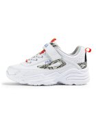 FILA Pantofi sport din piele ecologica cu velcro Skye - Alb/Negru/Albastru lavanda/Bej