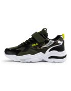 FILA Pantofi sport Madrun cu insertii de plasa si velcro - Negru/Kaki inchis/Verde lime
