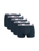 FILA Set de boxeri cu banda logo in talie - 5 perechi - Albastru