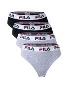 FILA Set de chiloti brazilieni - 4 perechi - Negru/Gri