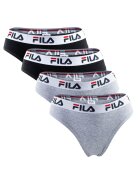 FILA Set de chiloti brazilieni uni - 4 perechi - Negru/Gri
