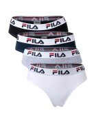 FILA Set de chiloti cu banda logo in talie - 4 perechi - Alb/Negru/Gri/Bleumarin