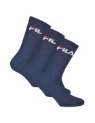 FILA Set de sosete lungi unisex cu imprimeu logo - 3 perechi - Bleumarin