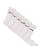 FILA Set de sosete lungi unisex cu imprimeu logo - 6 perechi - Alb