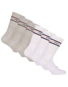 FILA Set de sosete lungi unisex cu logo - 6 perechi - Alb/Gri