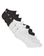 FILA Set de sosete pana la glezna unisex cu monograma discreta - 6 perechi - Alb/Negru