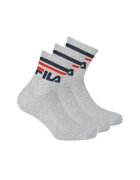 FILA Set de sosete scurte unisex cu logo - 3 perechi - Gri