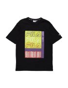 FILA Tricou barbati imprimeu special - negru - bumbac -
