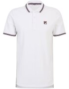 FILA Tricou polo barbati Lubbeek alb - bumbac - croiala regulata - guler cu trei nasturi