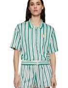 FILA Tricou polo dama Lassance verde-crem - material uscare rapida - guler cu nervuri