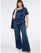 Fiorella Rubino Bluza cu aspect de satin si detaliu rasucit - Albastru inchis