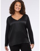 Fiorella Rubino Bluza din satin cu decolteu in V - Negru