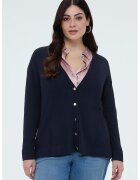Fiorella Rubino Cardigan cu decolteu in V si nasturi - Bleumarin